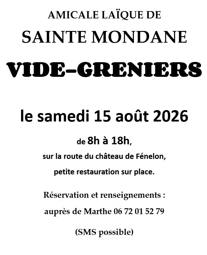 Vide-greniers à Sainte-Mondane