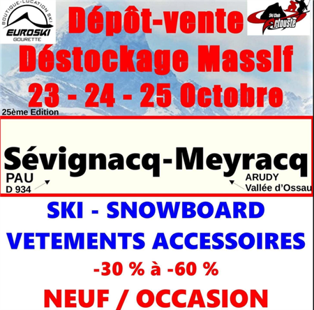 Dépôt Vente - Déstockage Massif - Ski Snowboard Vêtements Accessoires Dépôt Vente - Déstockage Massif - Ski Snowboard Vêtements Accessoires