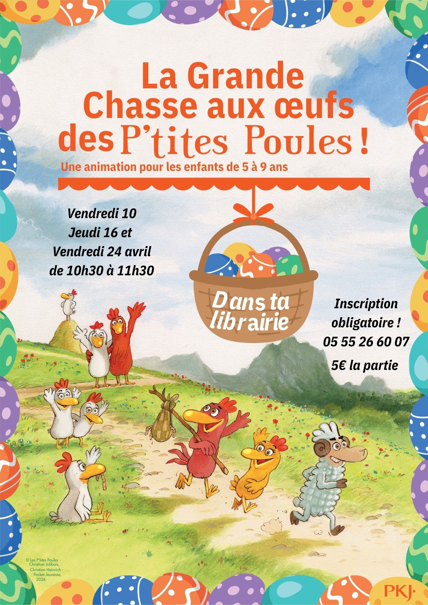 Librairie Chantepage : La grande chasse aux oeufs des P'tites poules ! — visuel événement