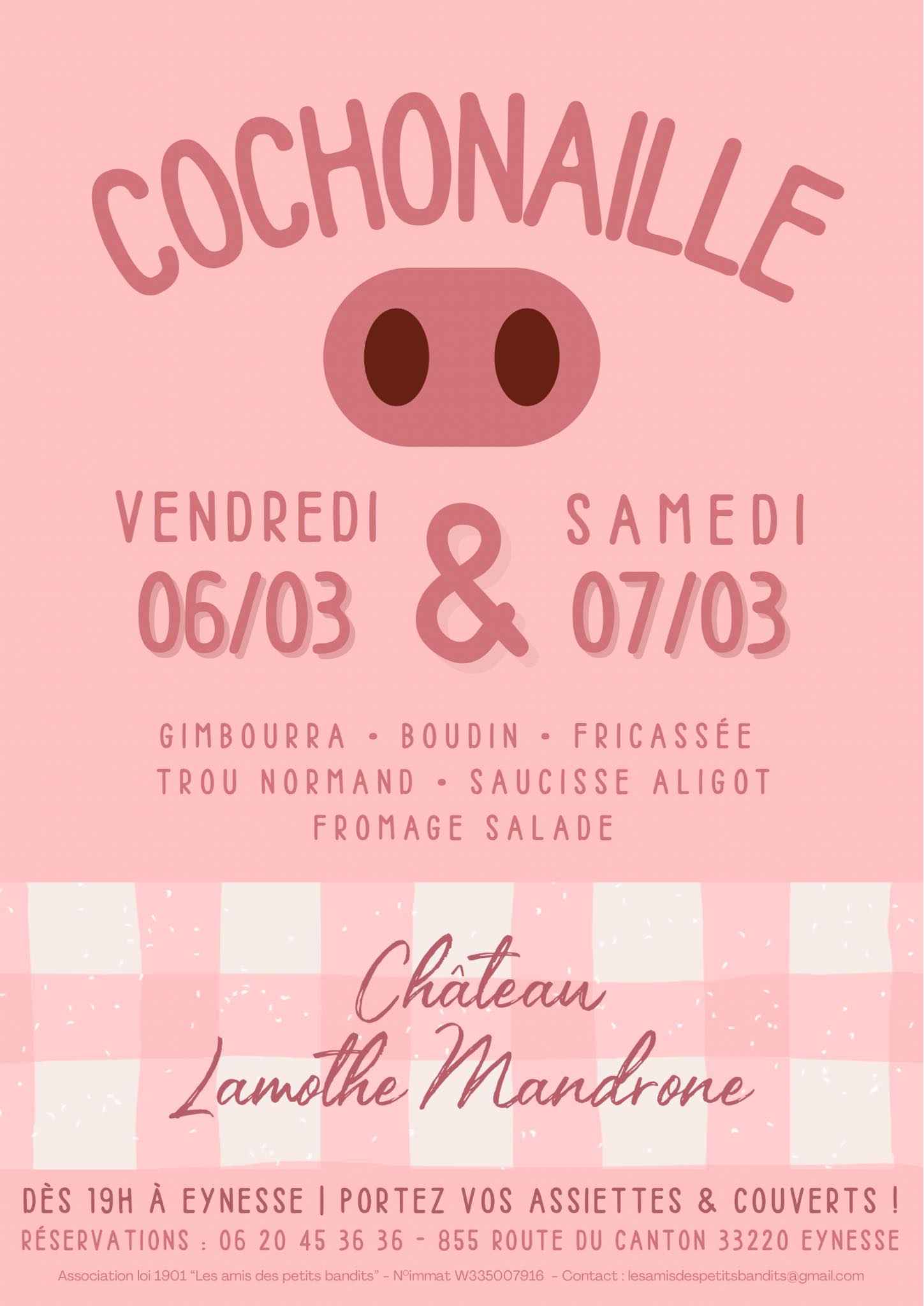 Repas cochonnaille au Château Lamothe Mandrone