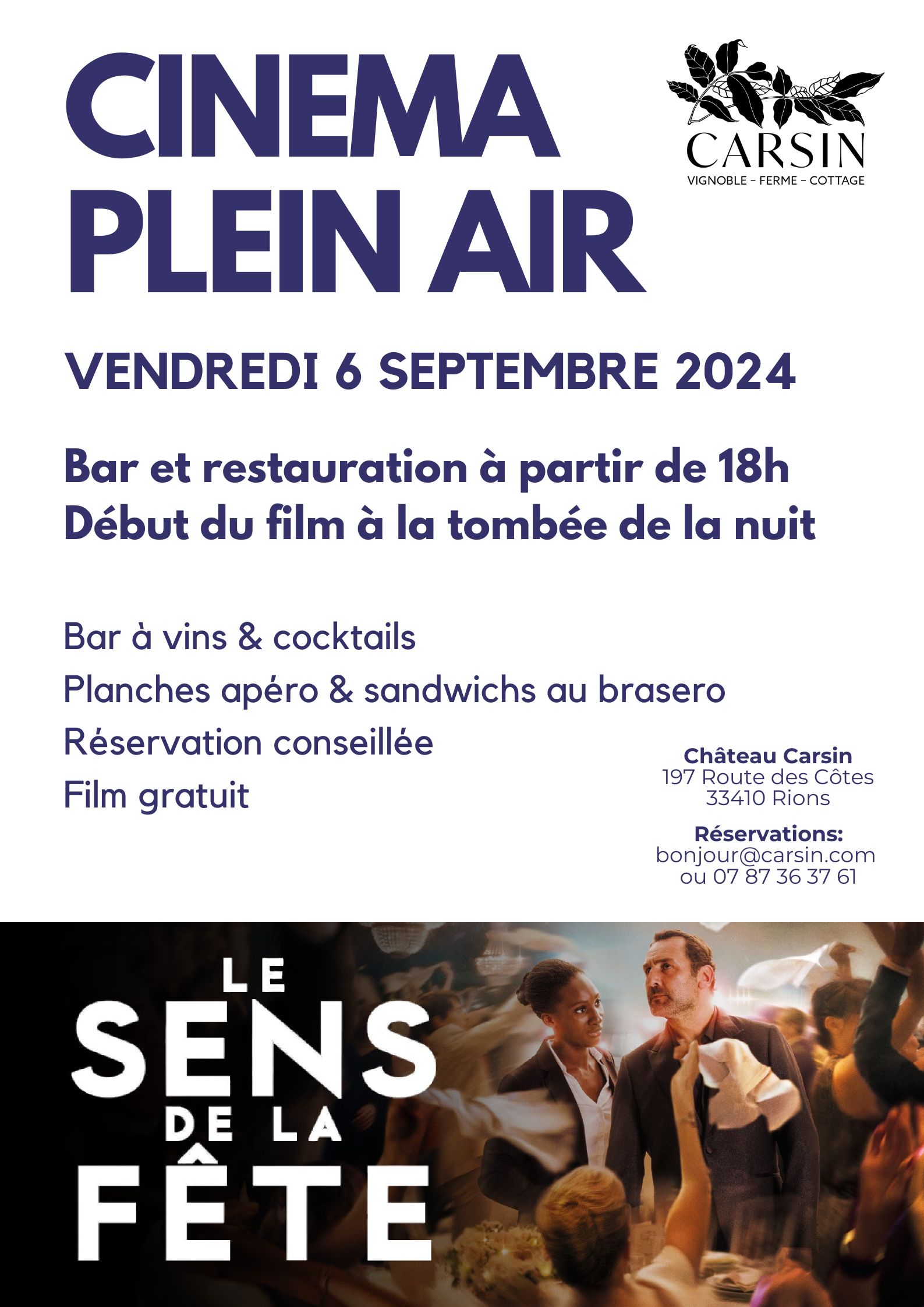 Cinéma Plein Air au Château Carsin
