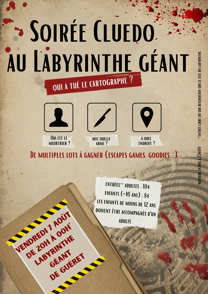 Soirée Cluedo au Labyrinthe Géant