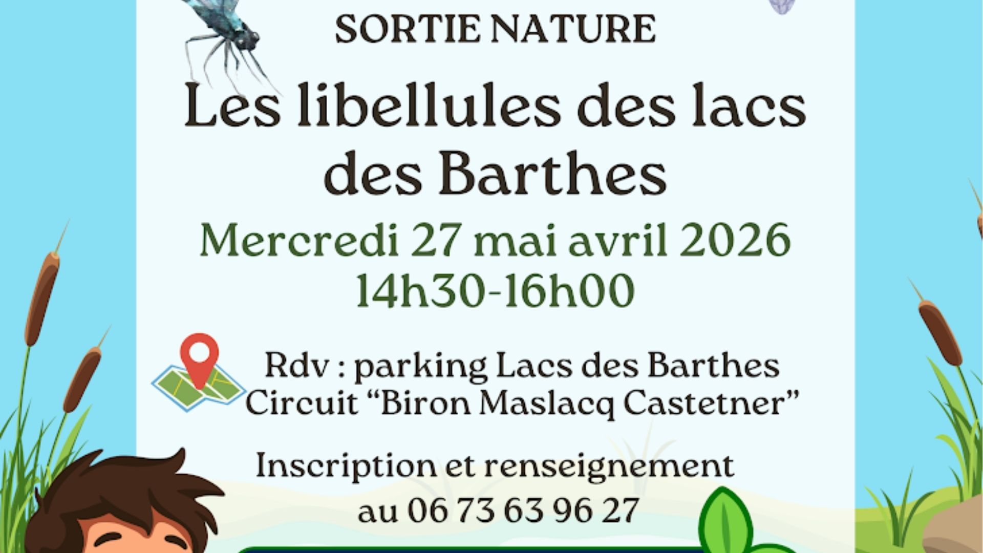 Sortie nature : Les libélulles des lacs des Barthes — visuel événement