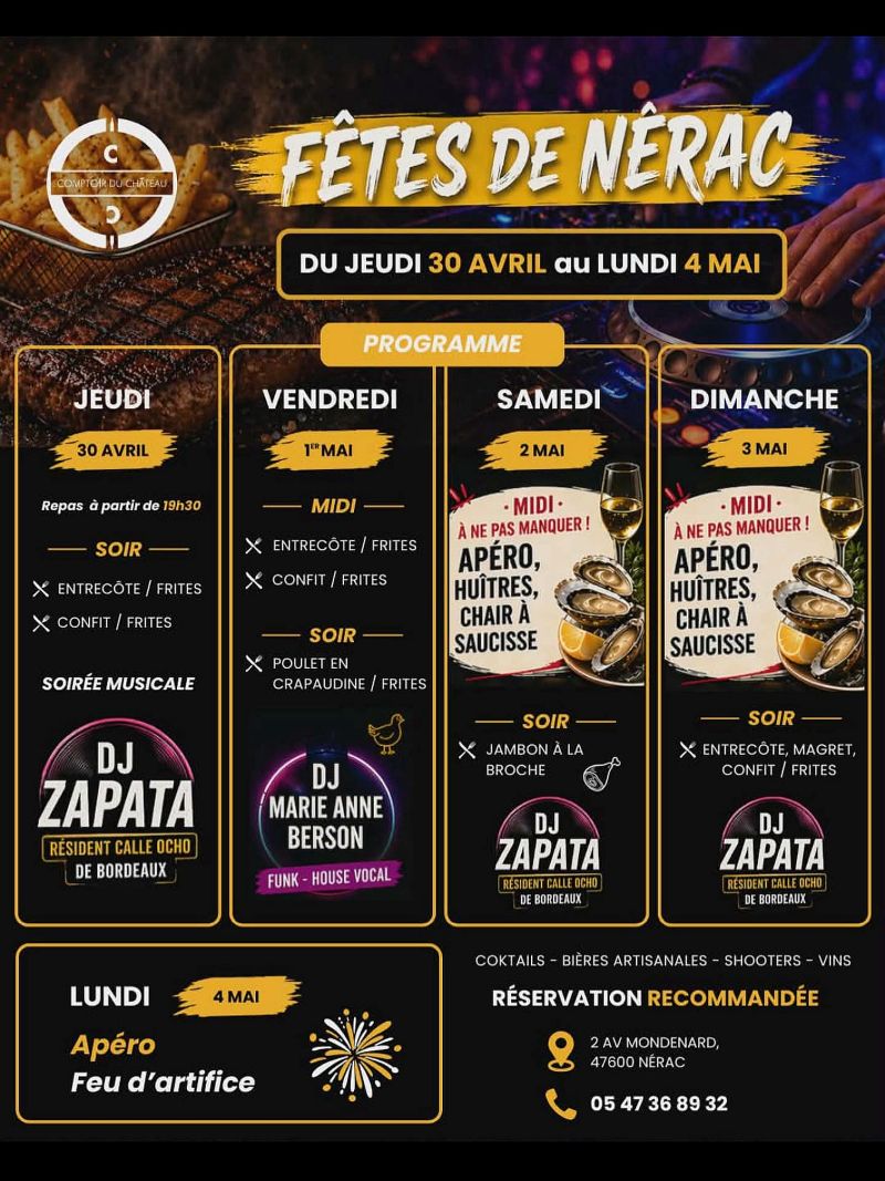 Fêtes de Nérac au Comptoir du château — visuel événement