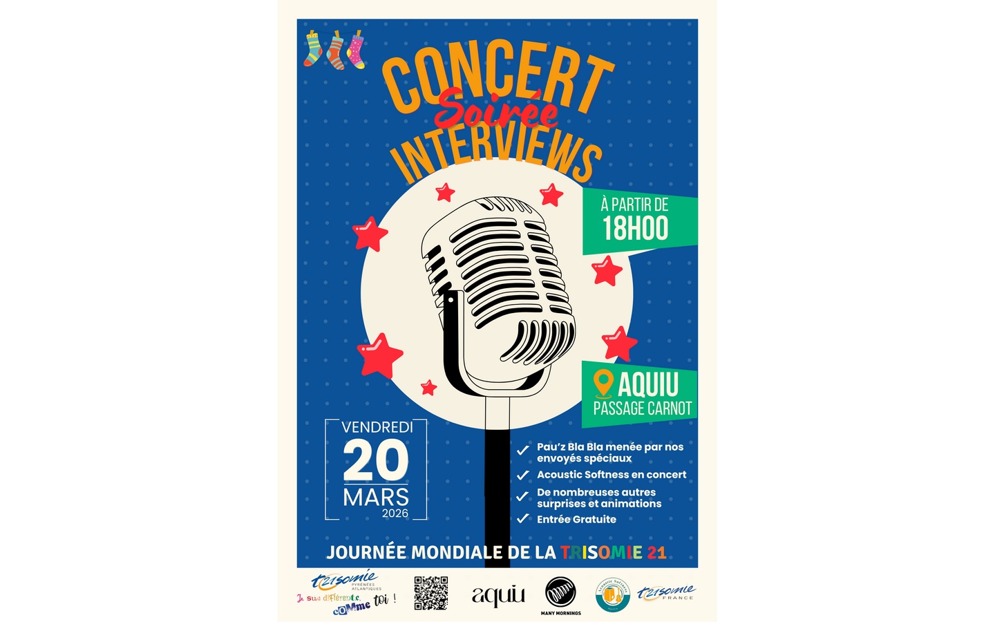 Micro ouvert & scène live : soirée concert & interviews pour la journée mondiale de la trisomie 21