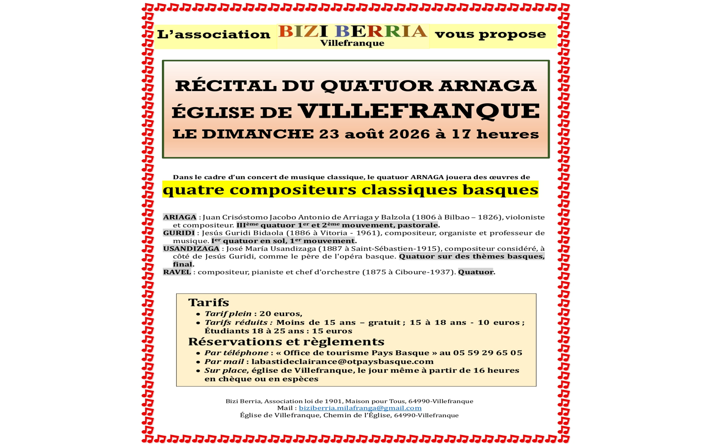 Récital du Quatuor Arnaga