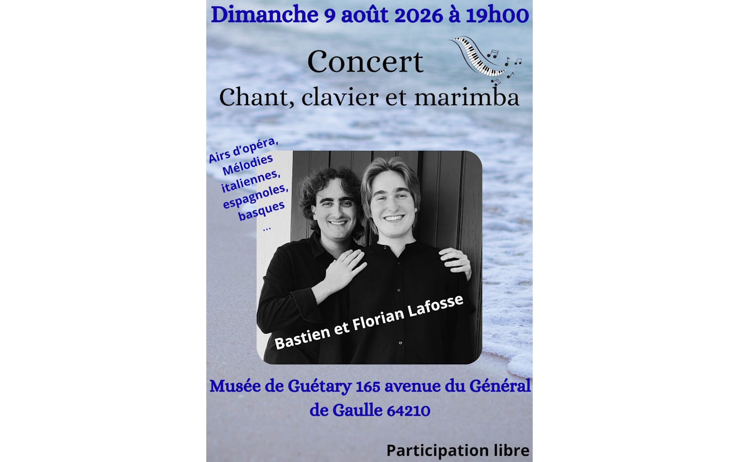 Concert chant, clavier et marimba