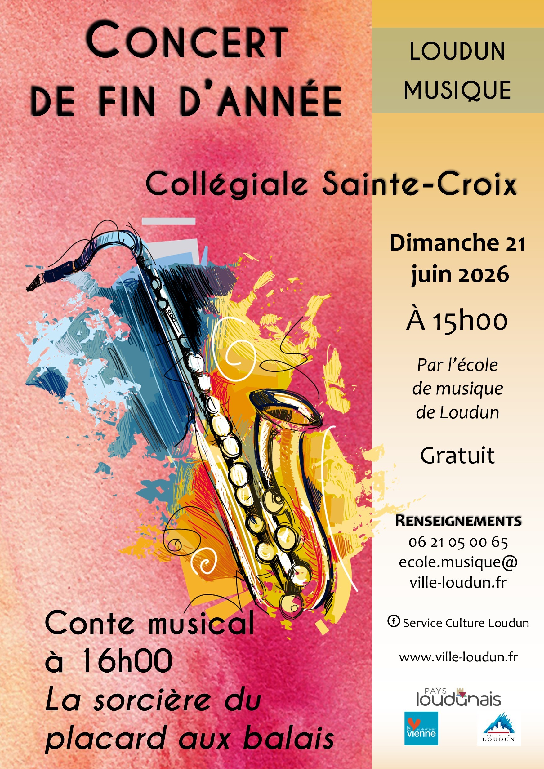 Concert de fin d'année de l'école de Musique Municipale de Loudun