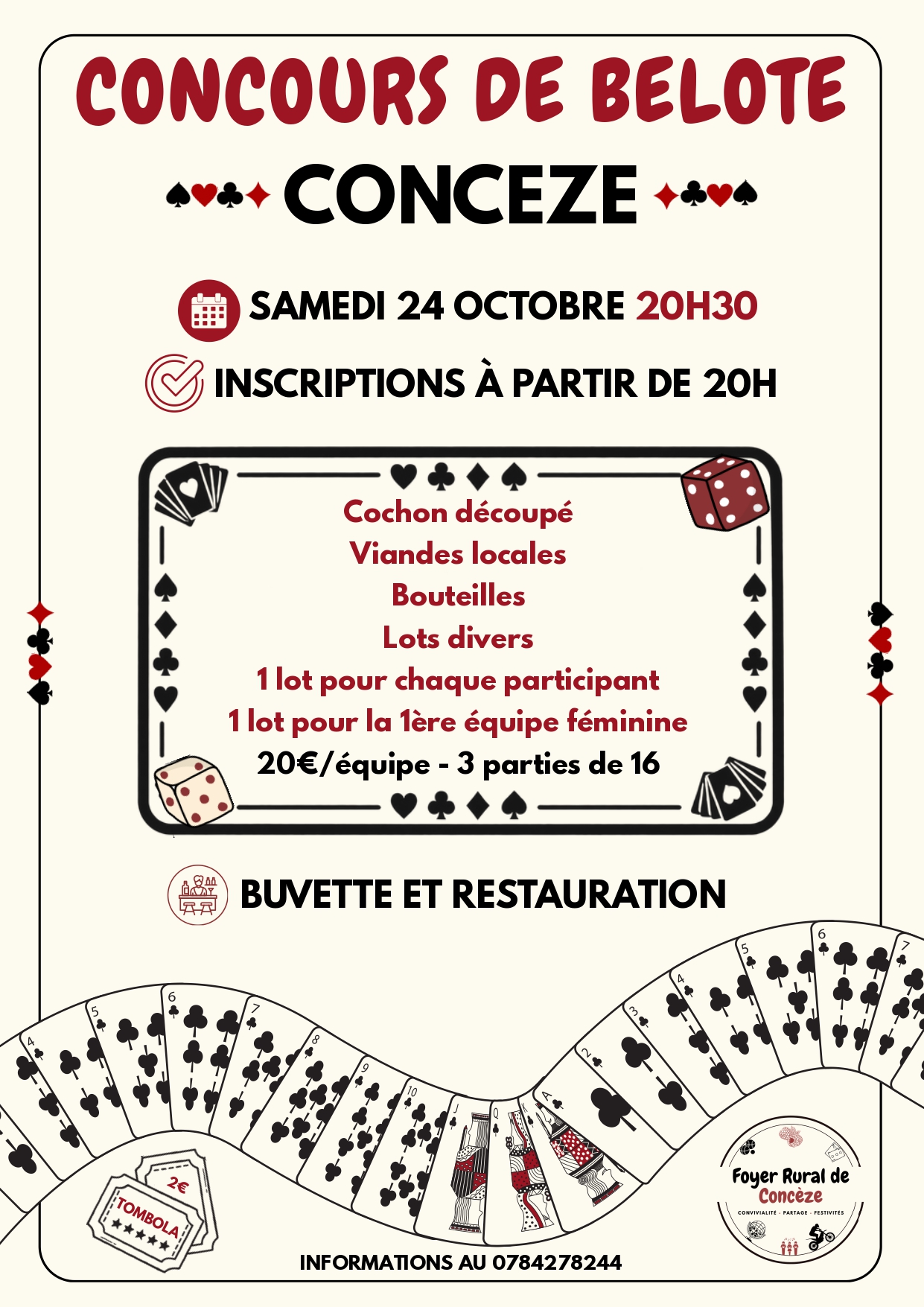 Concours de belote à Concèze