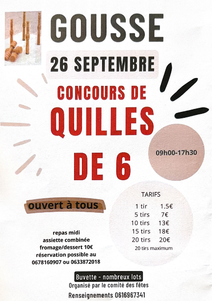 Concours de quilles de 6