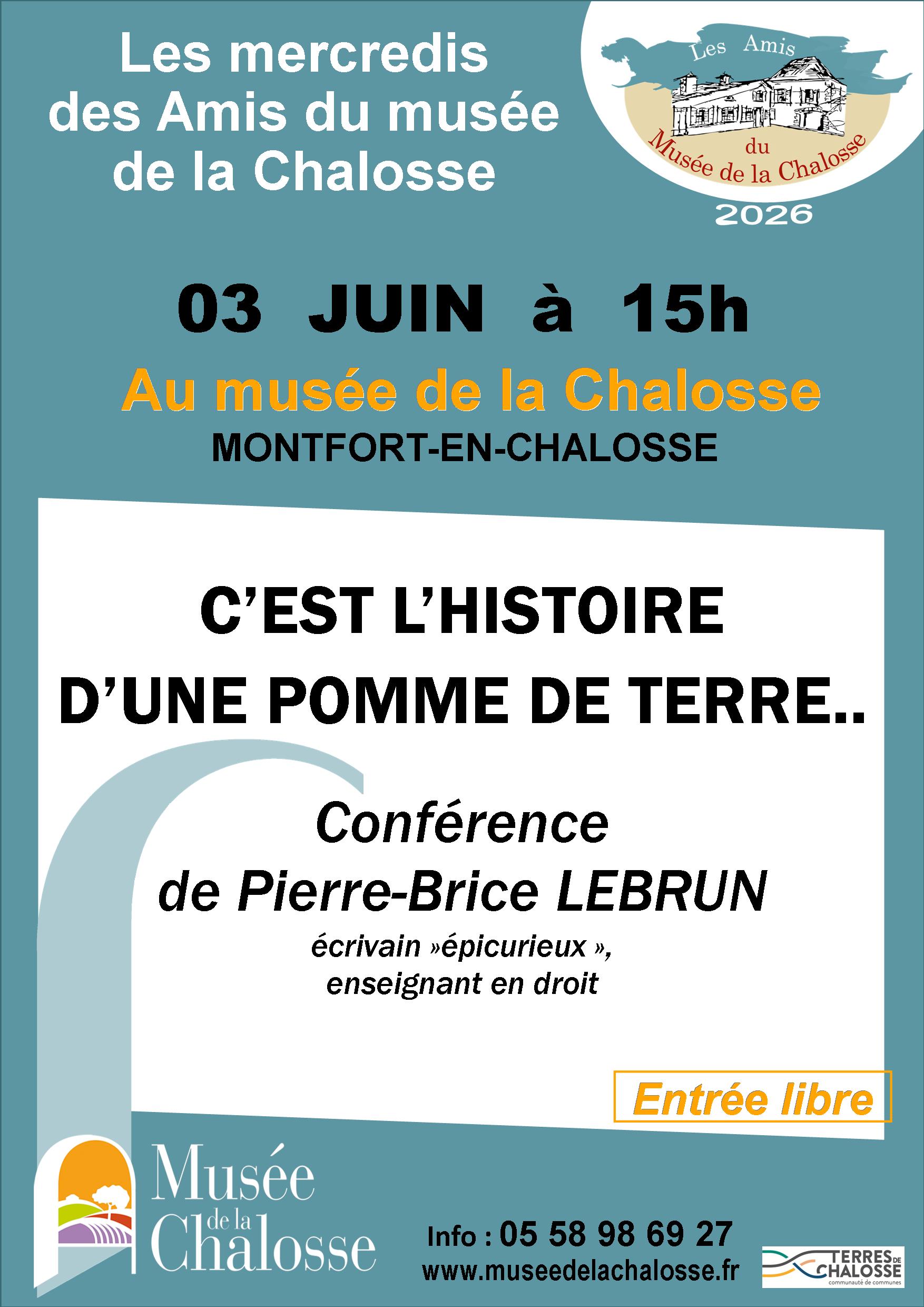 Conférence de Pierre-Brice LEBRUN "C'est l'histoire d'une pomme de terre..."