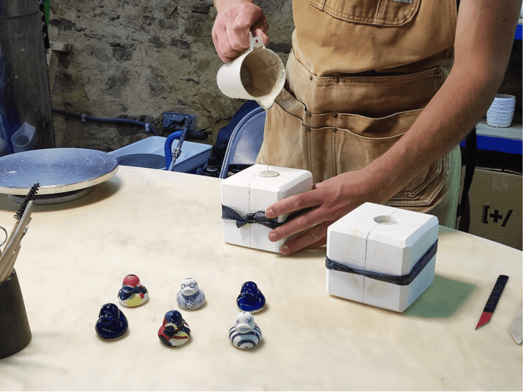 Atelier canard en porcelaine