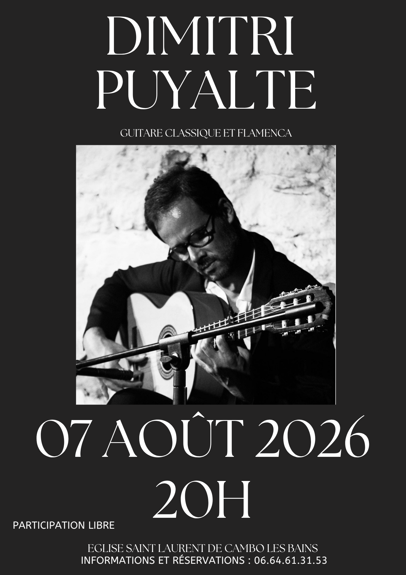Concert Dimitri Puyalte : guitare classique et flamenca — visuel événement