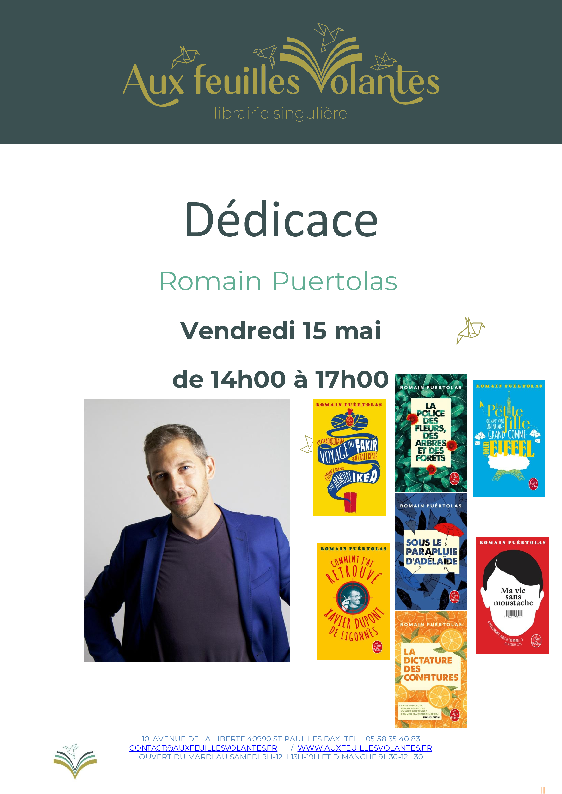 Dédicace Romain Puertolas — visuel événement
