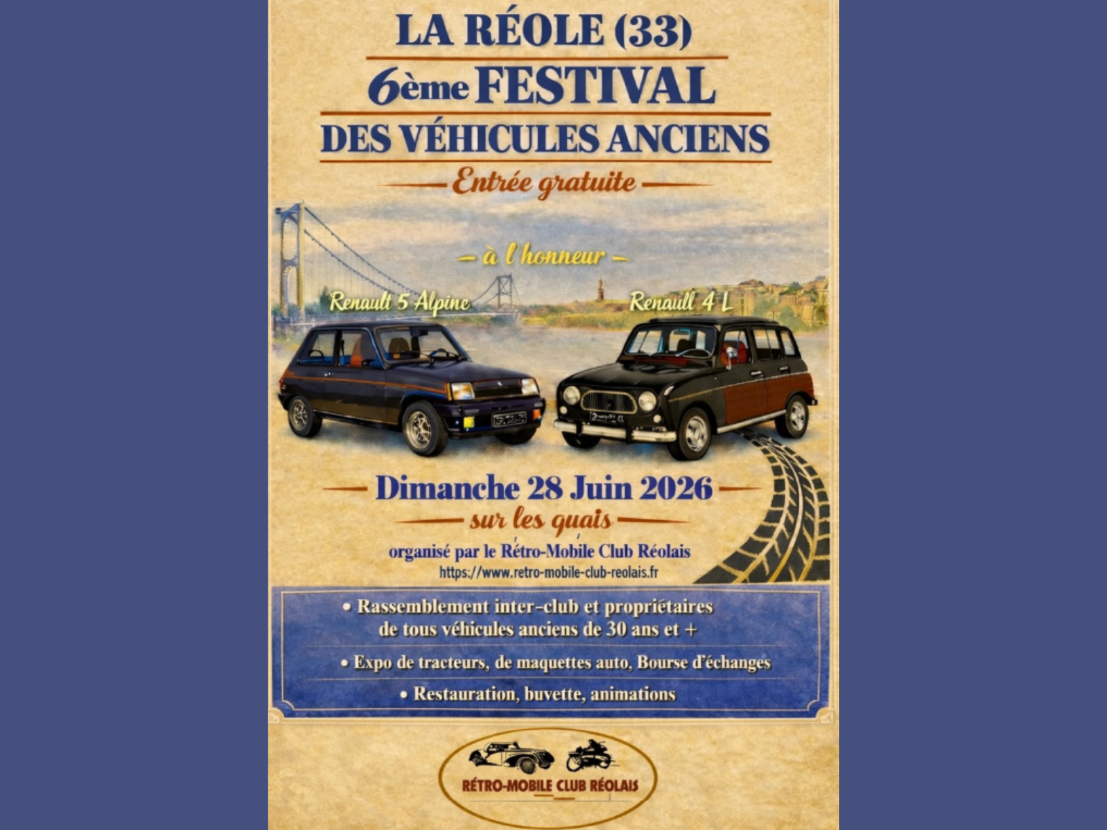 6ème FESTIVAL DES VEHICULES ANCIENS — visuel événement