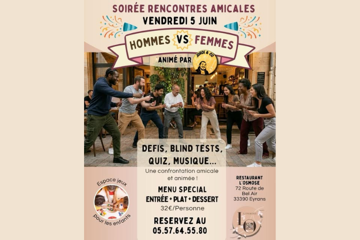 Soirée rencontres amicale au restaurant l'Osmose — visuel événement