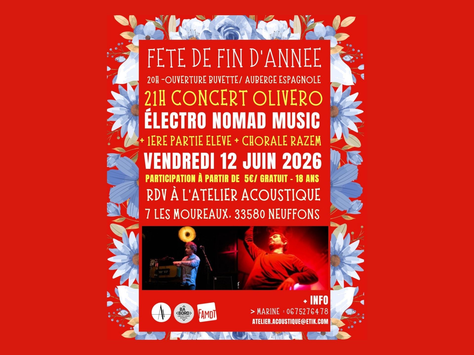 Soirée de fin d'année avec Olivero : electro nomade music — visuel événement