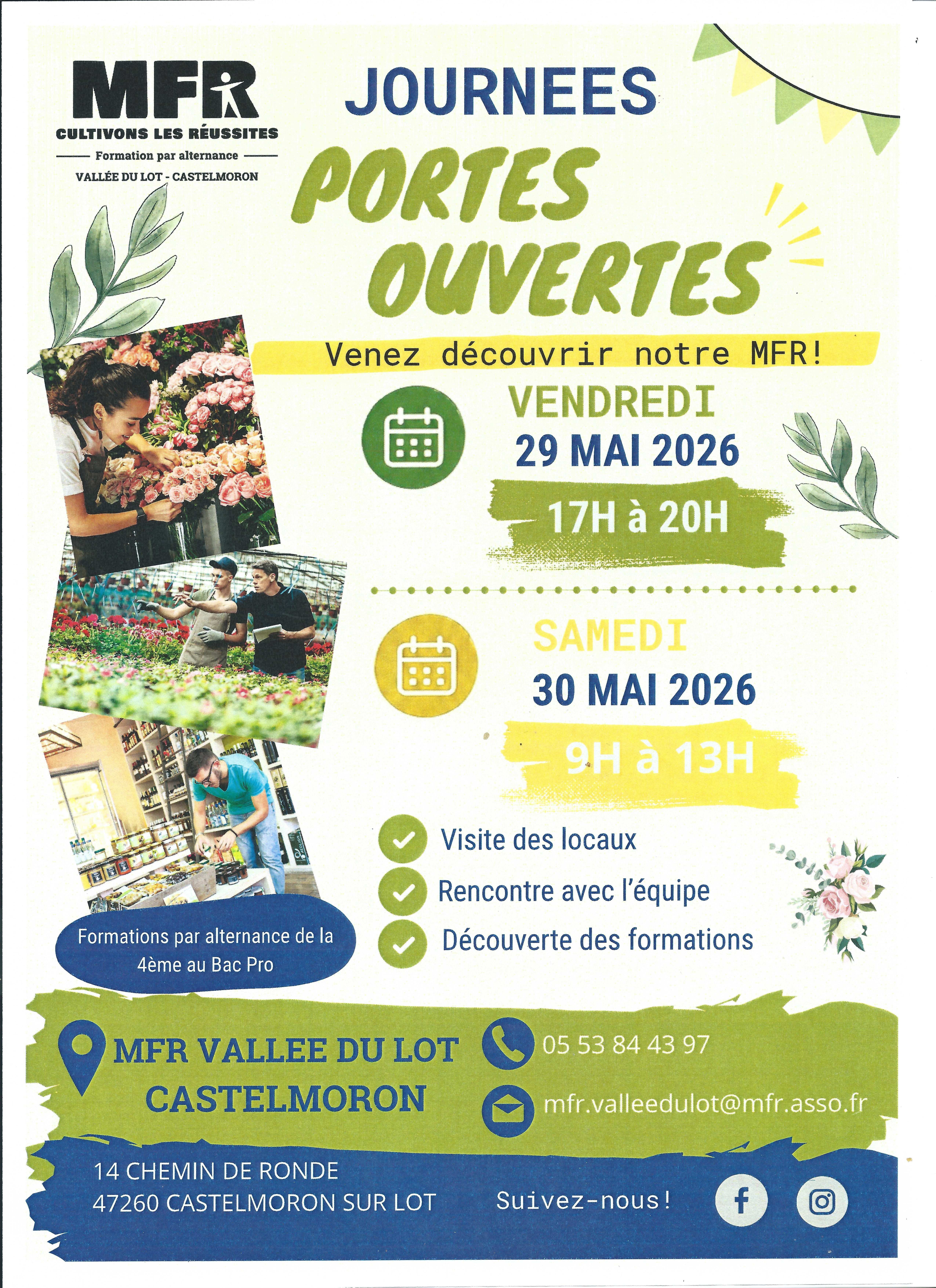 Journées Portes ouvertes MFR Vallée du Lot