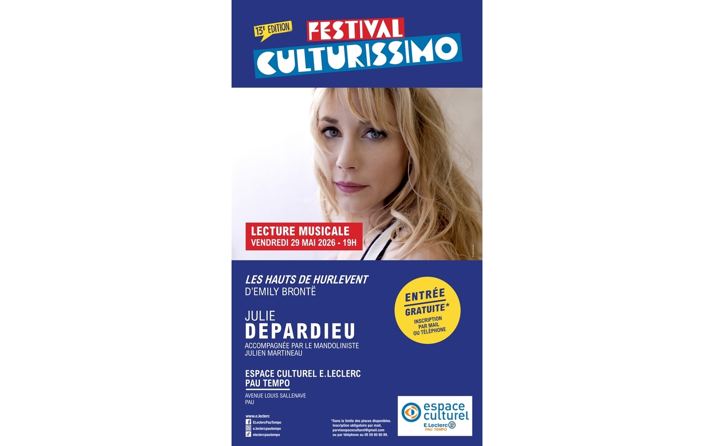 Festival Culturissimo - Lecture musicale de Julie Depardieu — visuel événement