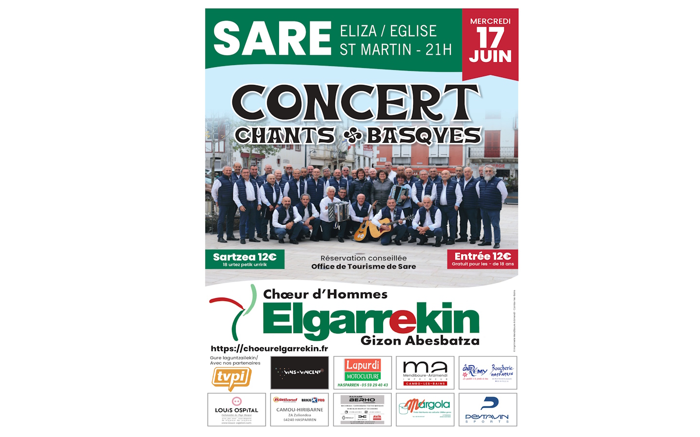 Concert du Chœur d'hommes Elgarrekin