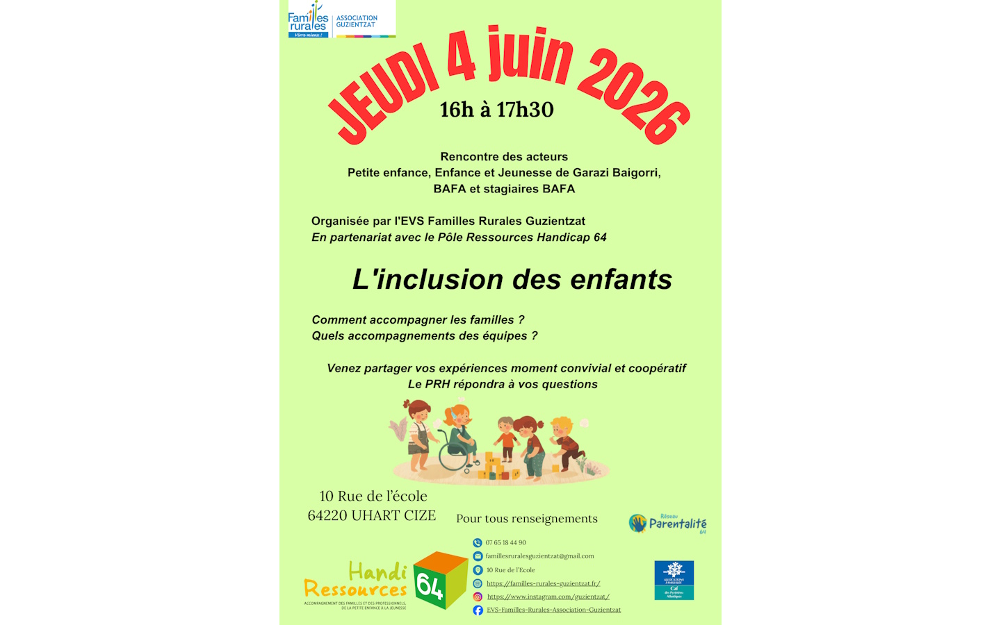 Journée : l'inclusion des enfants