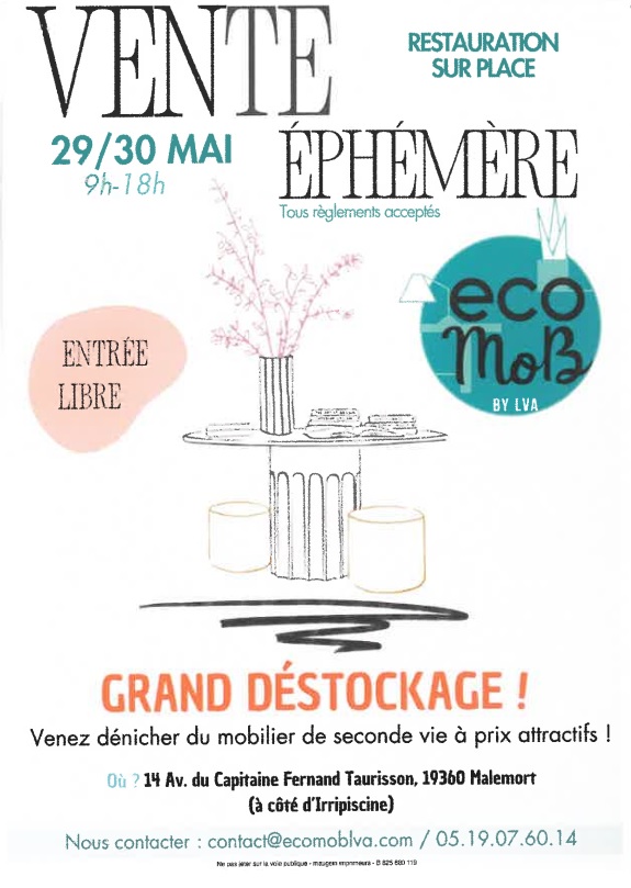 Vente éphémère de mobilier de seconde main — visuel événement