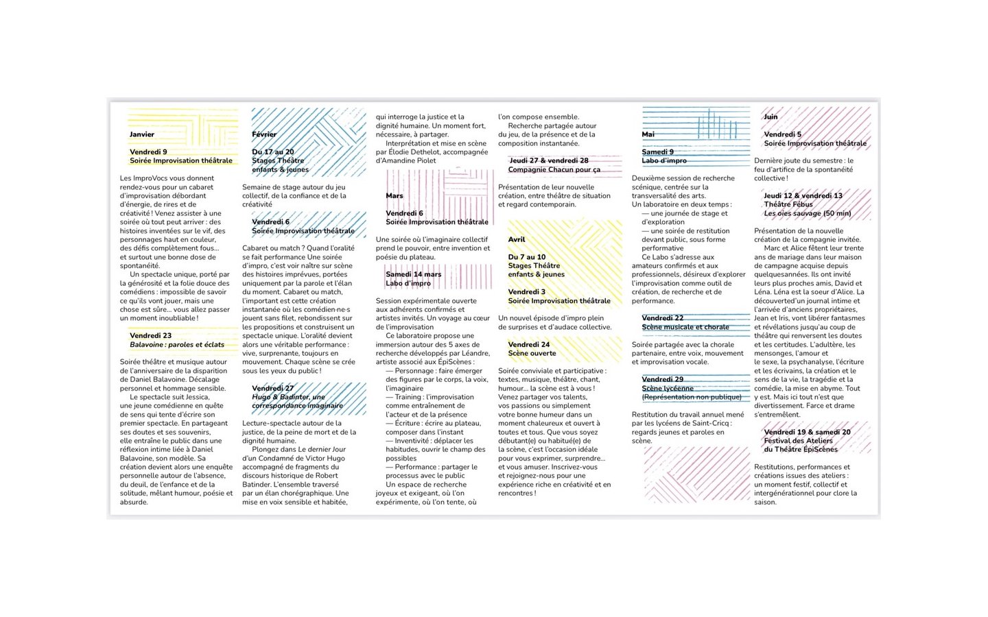 Episcènes - Programmation de janvier à juin 2026