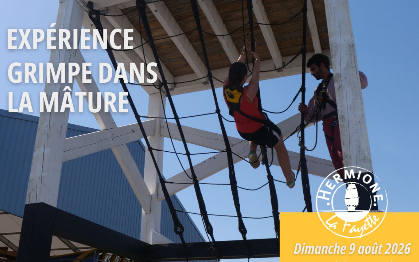 Expérience grimpe dans la mâture à bord de l’Hermione