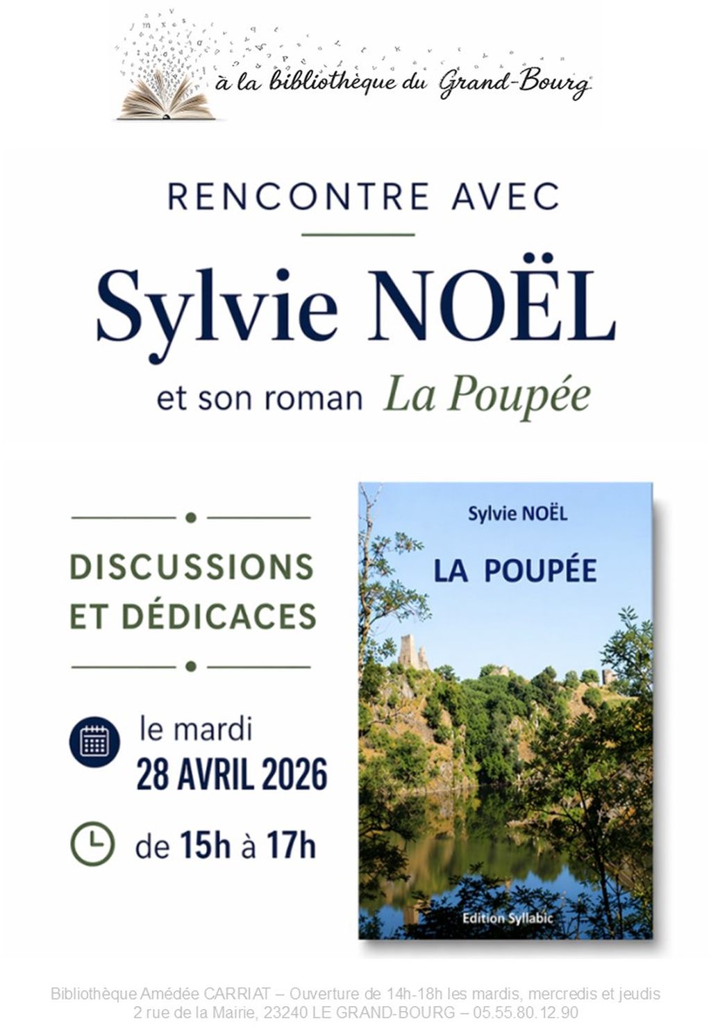 Rencontre avec Sylvie NOEL — visuel événement