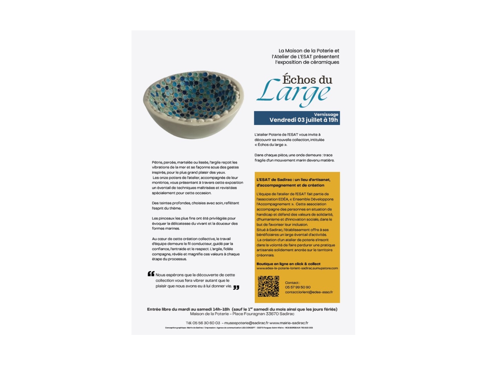 Échos du large : Exposition de céramiques de l'Atelier de l'ESAT, Sadirac - photo 2