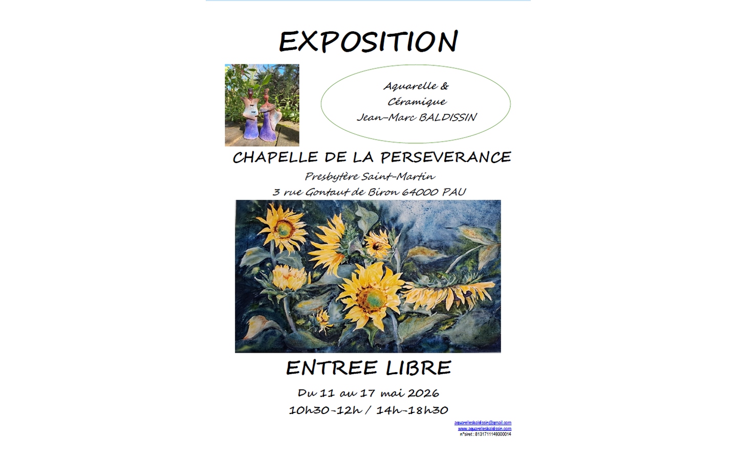Exposition: Aquarelle et céramique - Jean-Marc Baldissin