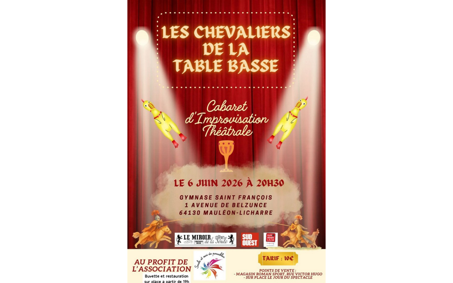 Spectacle : les chevaliers de la table basse — visuel événement
