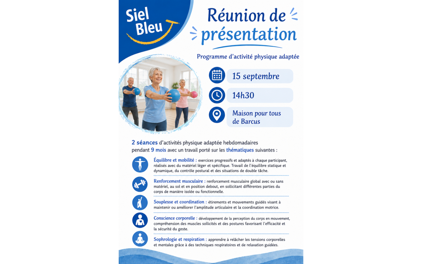 Réunion de présentation Siel bleu