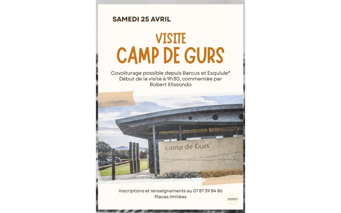 Visite du camp de Gurs — visuel événement