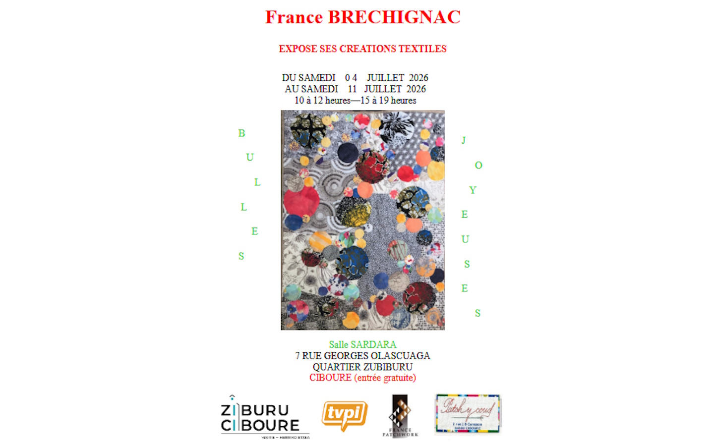 Exposition : France BRECHIGNAC expose ses créations textiles