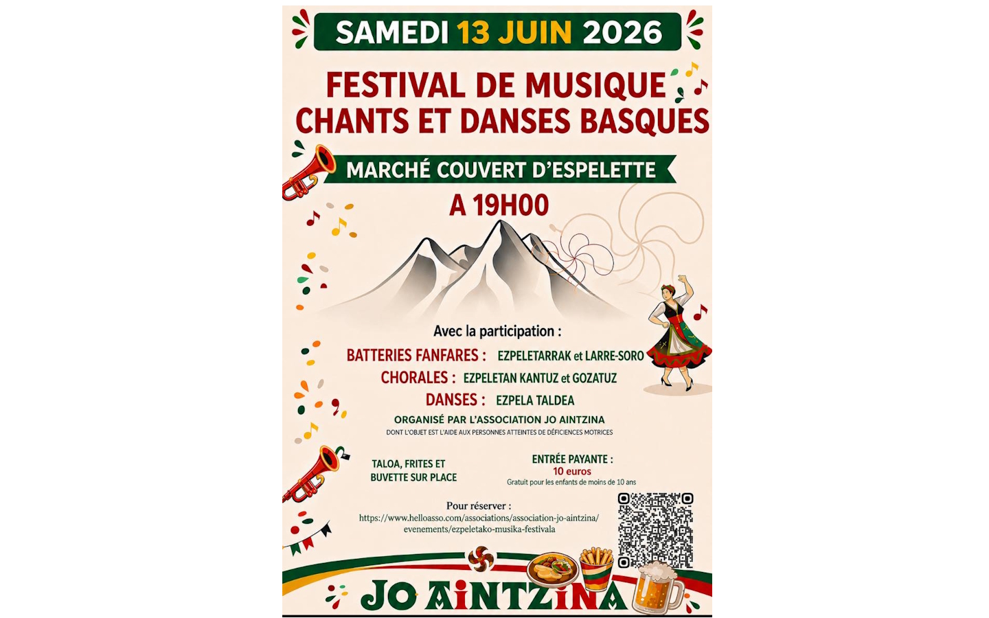 Festival de musique, chants et danses basques — visuel événement