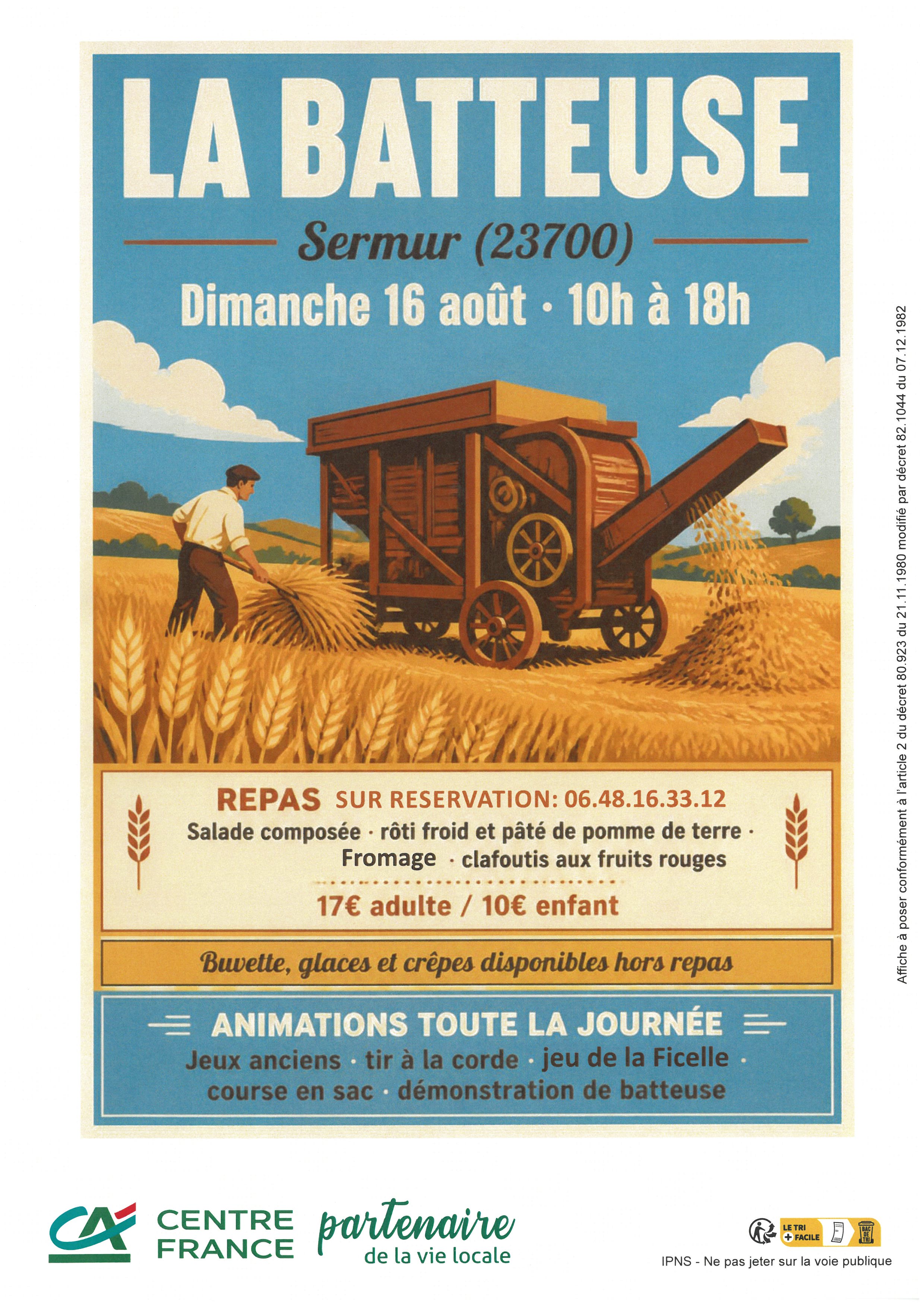 Fête de La Batteuse à Sermur