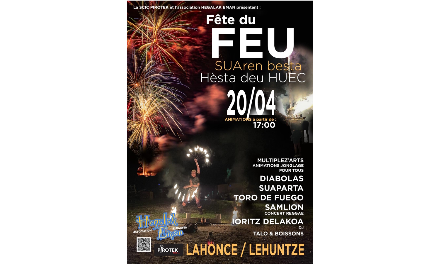Fête du feu à LAHONCE (64) Animations