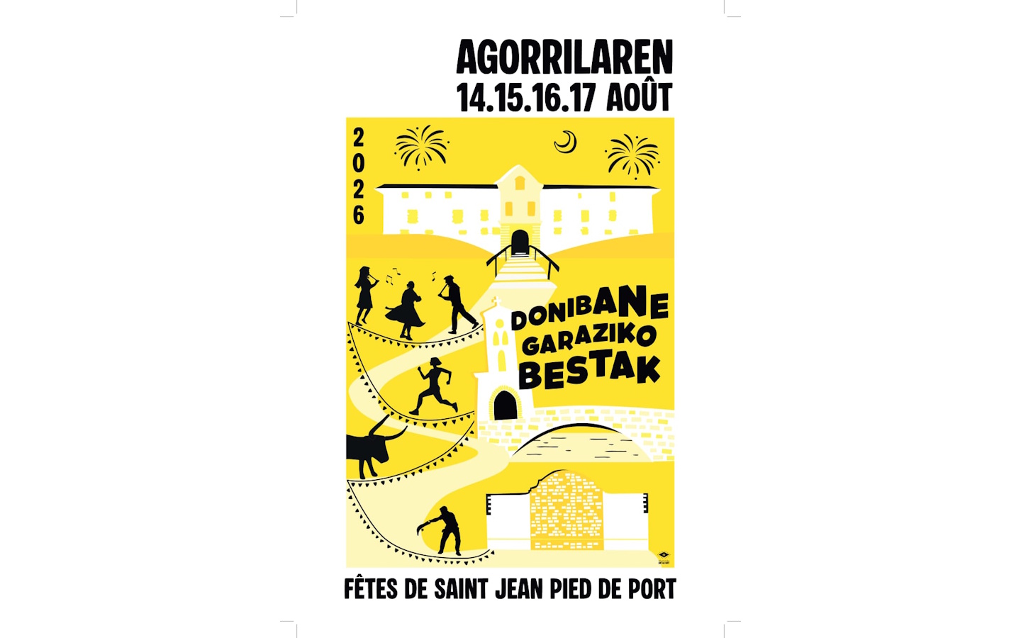 Fêtes de village : journée des enfants, chants basques, pelote basque, danses basques, concert, feu d'artifice.