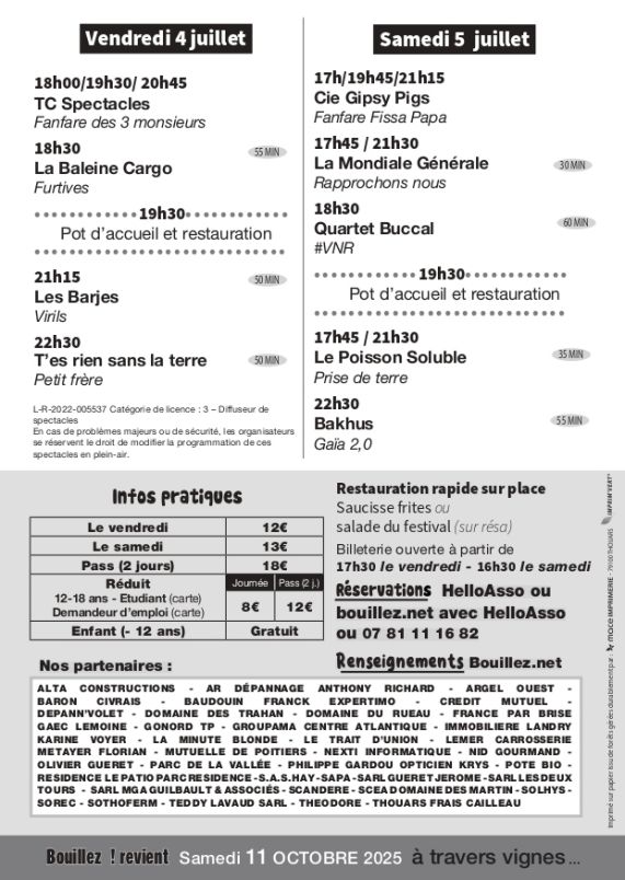 Festival des arts de la rue Bouillez !, Val en Vignes