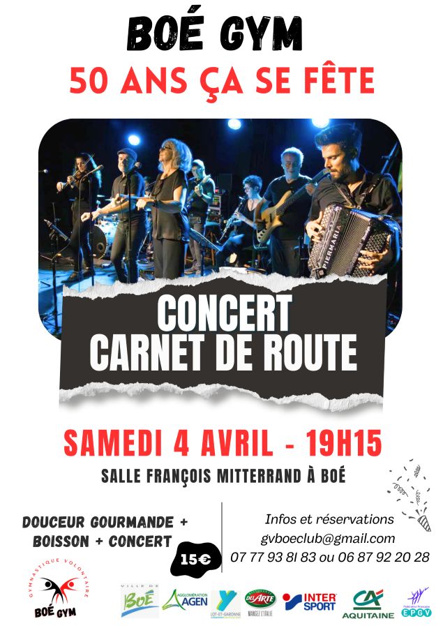 50 ans de Boé Gym ça se fête, avec Carnet de Route