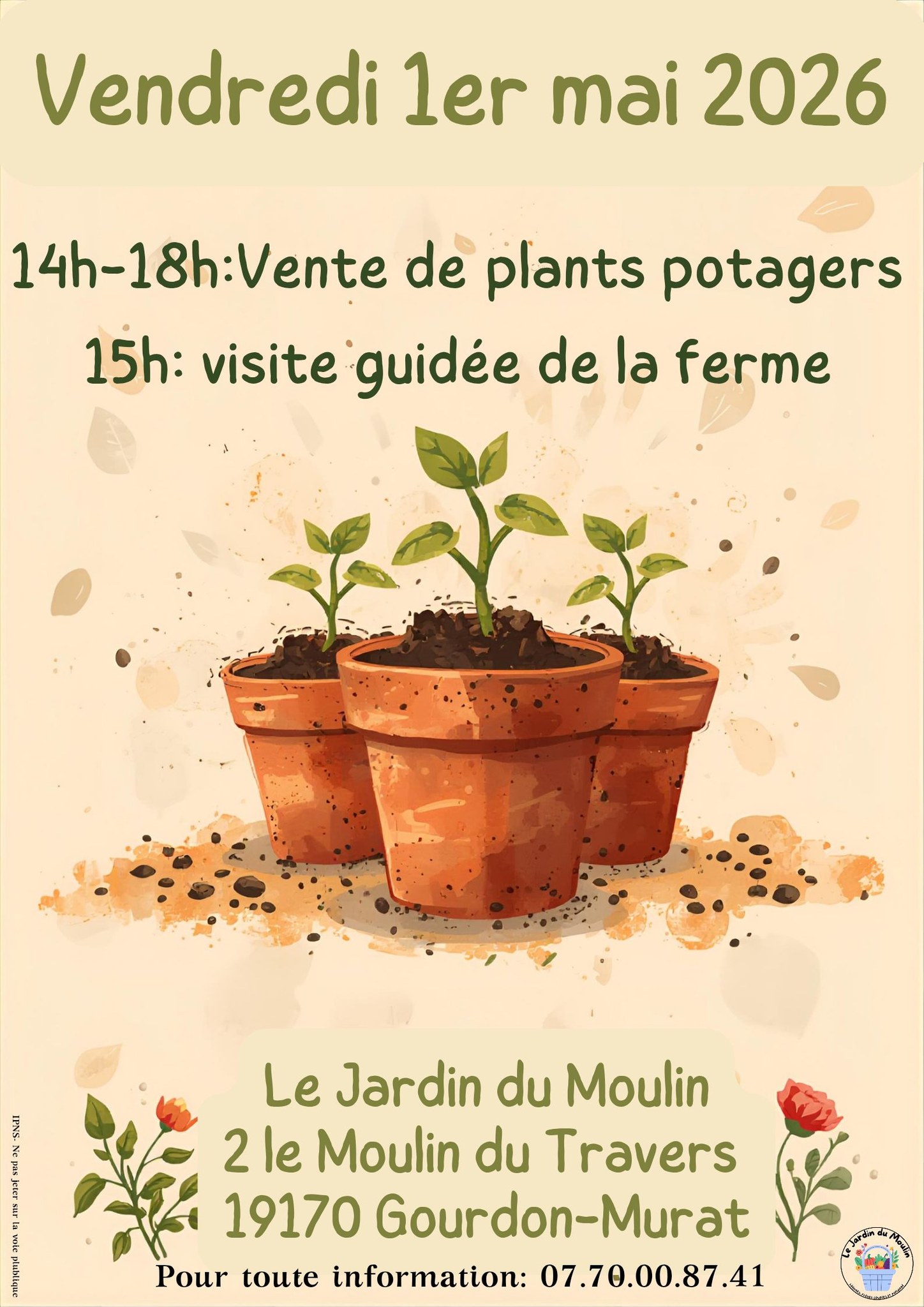 Vente de plants potagers au Jardin du Moulin — visuel événement