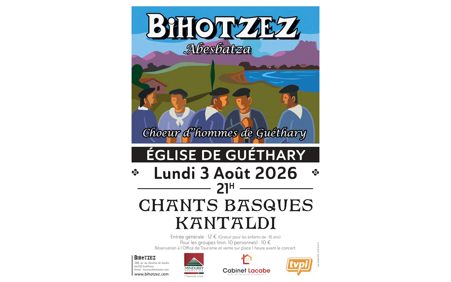 Concert du chœur d'hommes Bihotzez