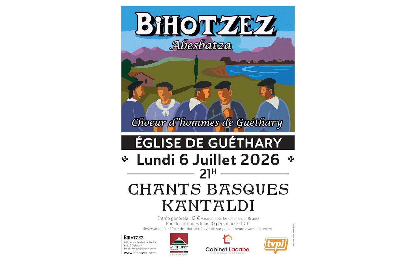 Concert du chœur d'hommes Bihotzez