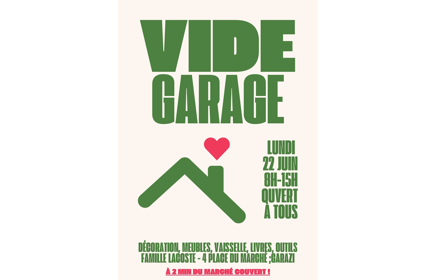 Vide garage