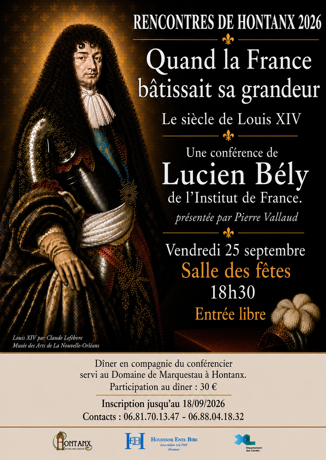 Conférence : Quand la France bâtissait sa grandeur, le siècle de Louis XIV