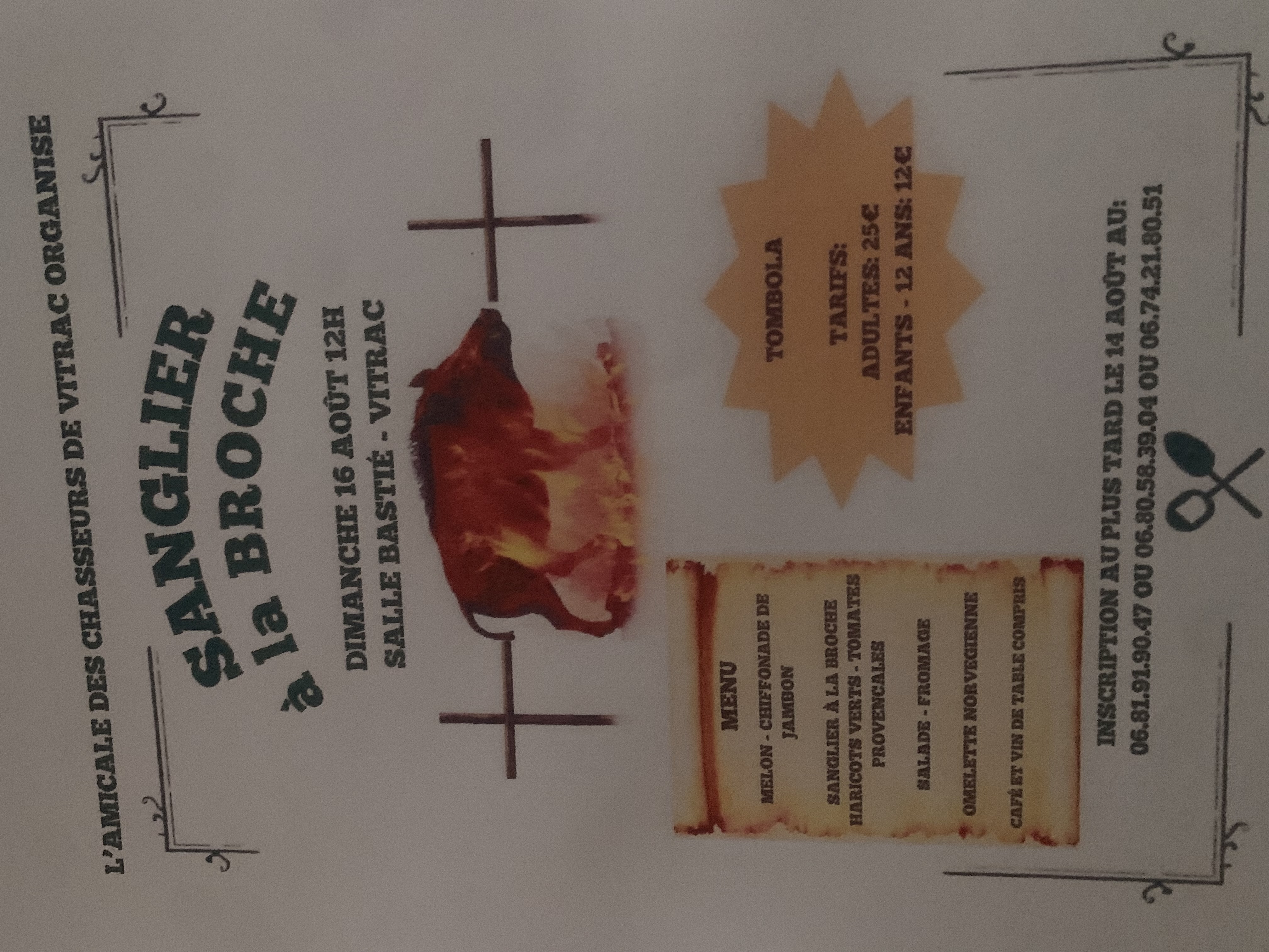 Repas Sanglier à la broche