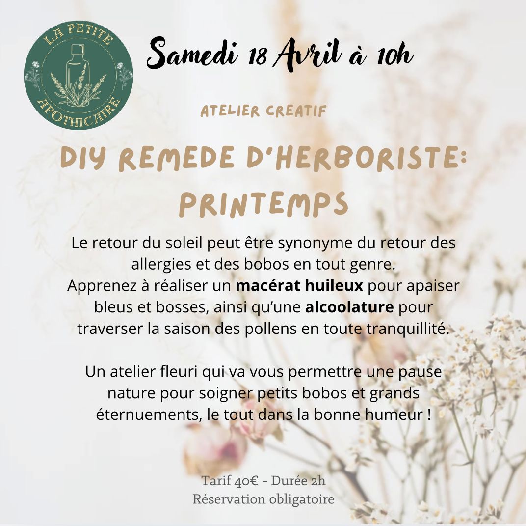 Atelier créatif : DIY remède d'herboriste : printemps