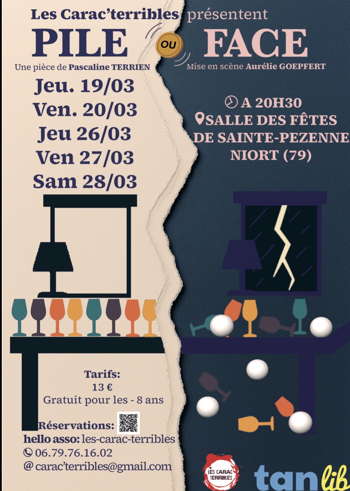 Théâtre "Les Carac’terribles – Pile ou Face" à Sainte-Pezenne