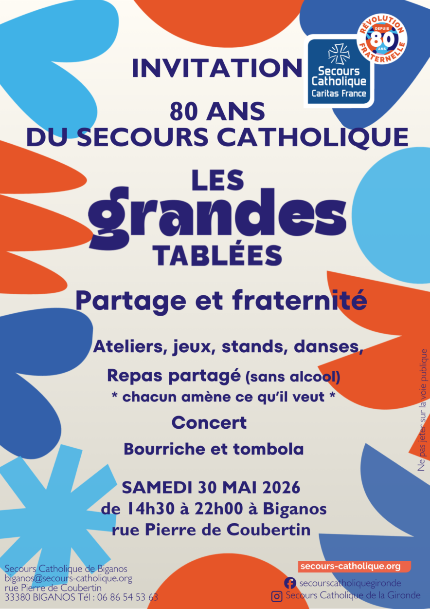 80 ans du secours catholique: les grandes tablées — visuel événement